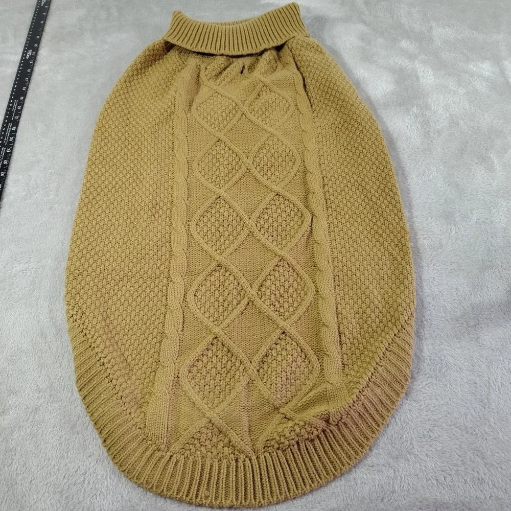 Fisherman Style Dog Sweater 3XL Tan Cape Cod Fall Spring Walks Stylish Big‎